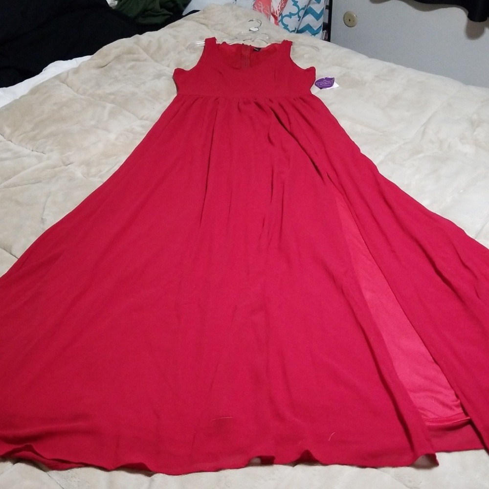 Long red dress